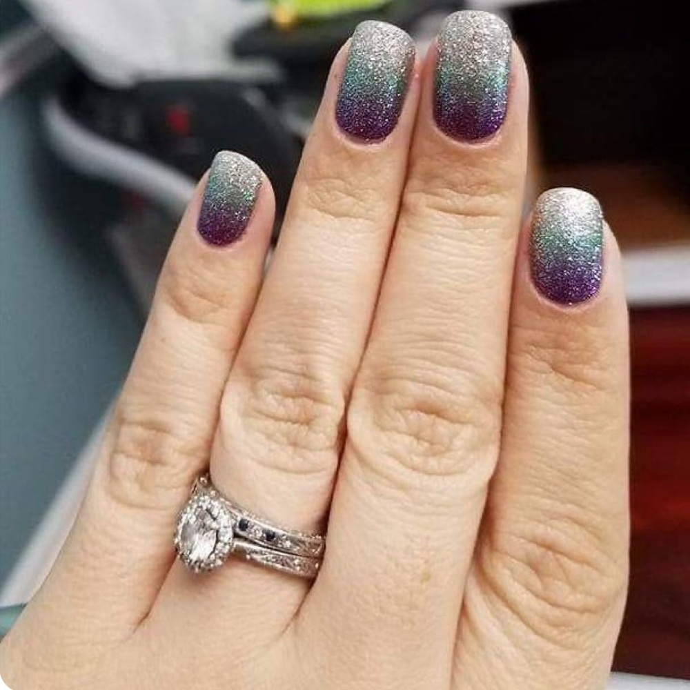 *Retired* Color Street: Pacific Waters | Silver Green Purple Gradient Glitter